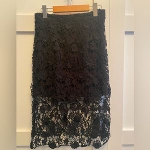 NWT 🏷️ Sugar Lips Black Floral Lace Midi Skirt (All the Blooms Skirt)